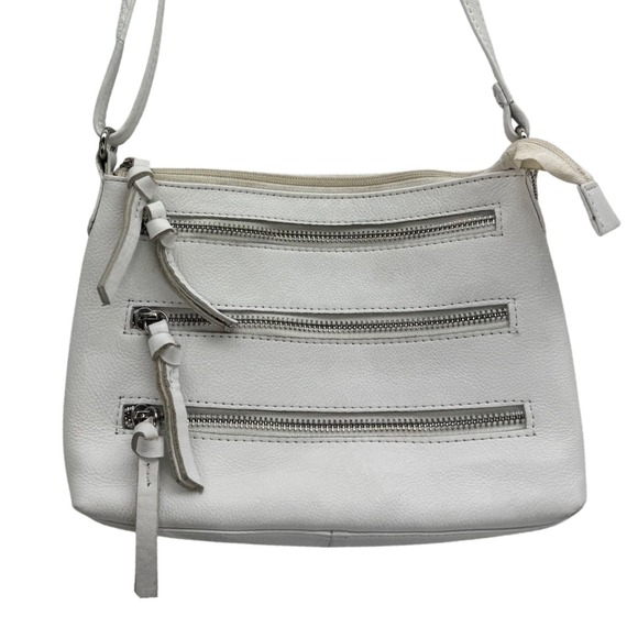 Great American Leatherworks Handbags - Great American Leatherworks White Leather Crossbody Bag Purse‎ Classic Style